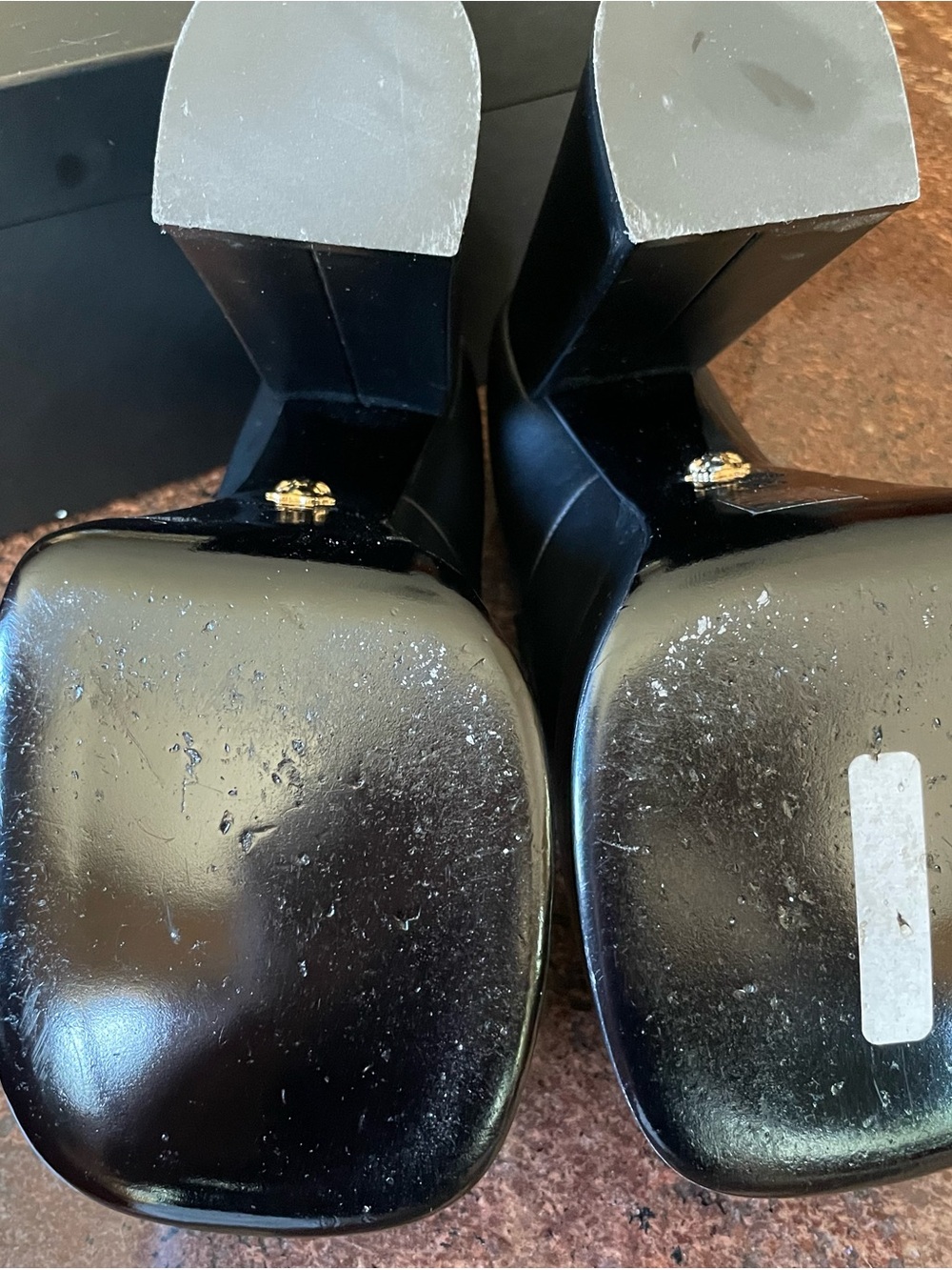 Versace Aevitas Black Platforms with Gold Medusa Accent 36.5 with box - Picture 11 of 12